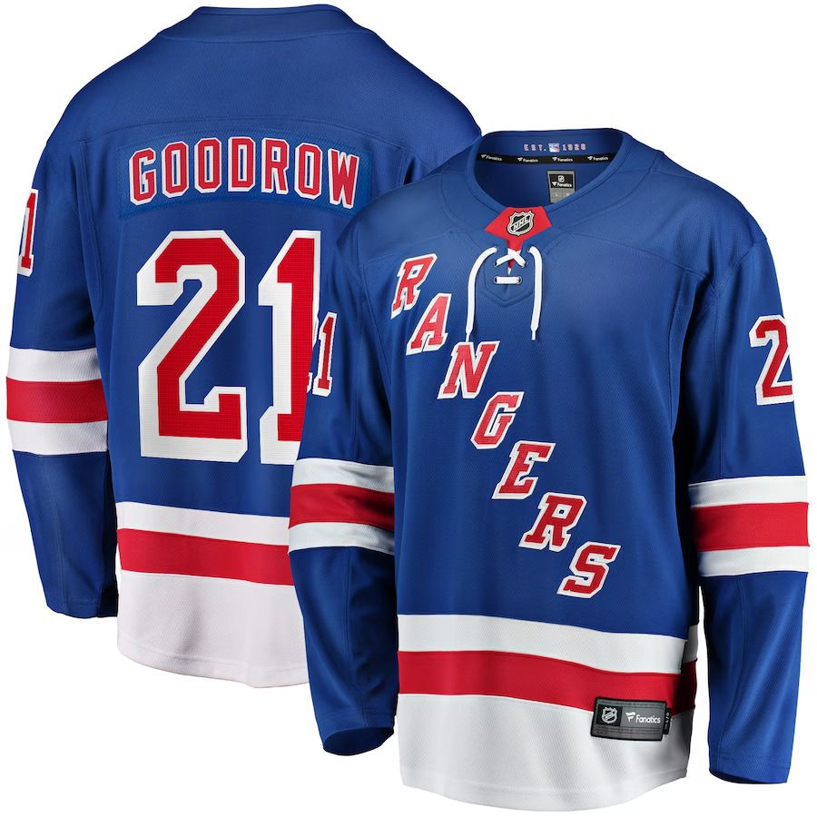 Men New York Rangers #21 Barclay Goodrow Fanatics Branded Blue Home Breakaway Player NHL Jersey->customized nhl jersey->Custom Jersey
